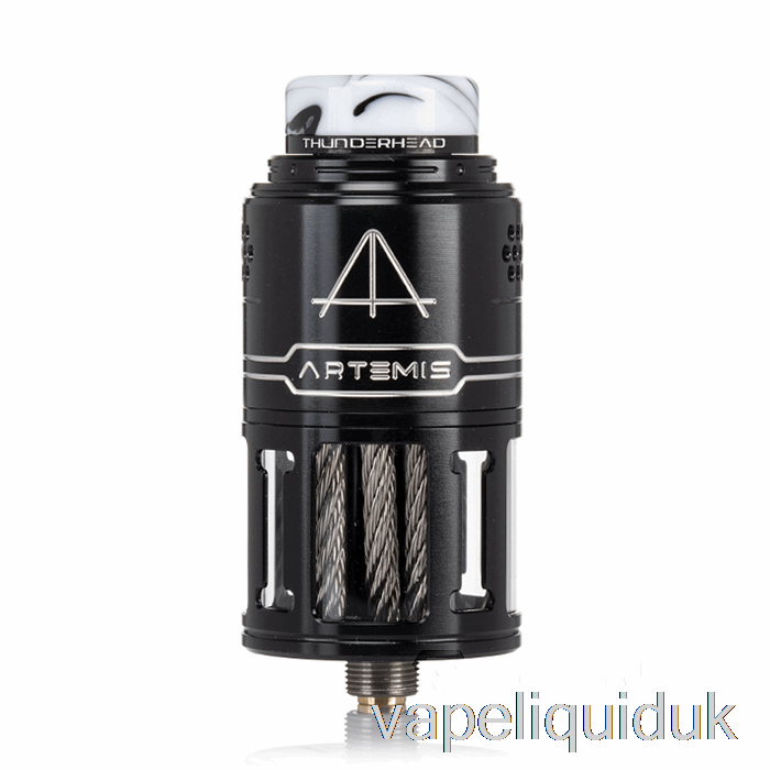 Thunderhead Creations Artemis V2 Top Coiler 25mm RDTA Black & Silver Vape Juice